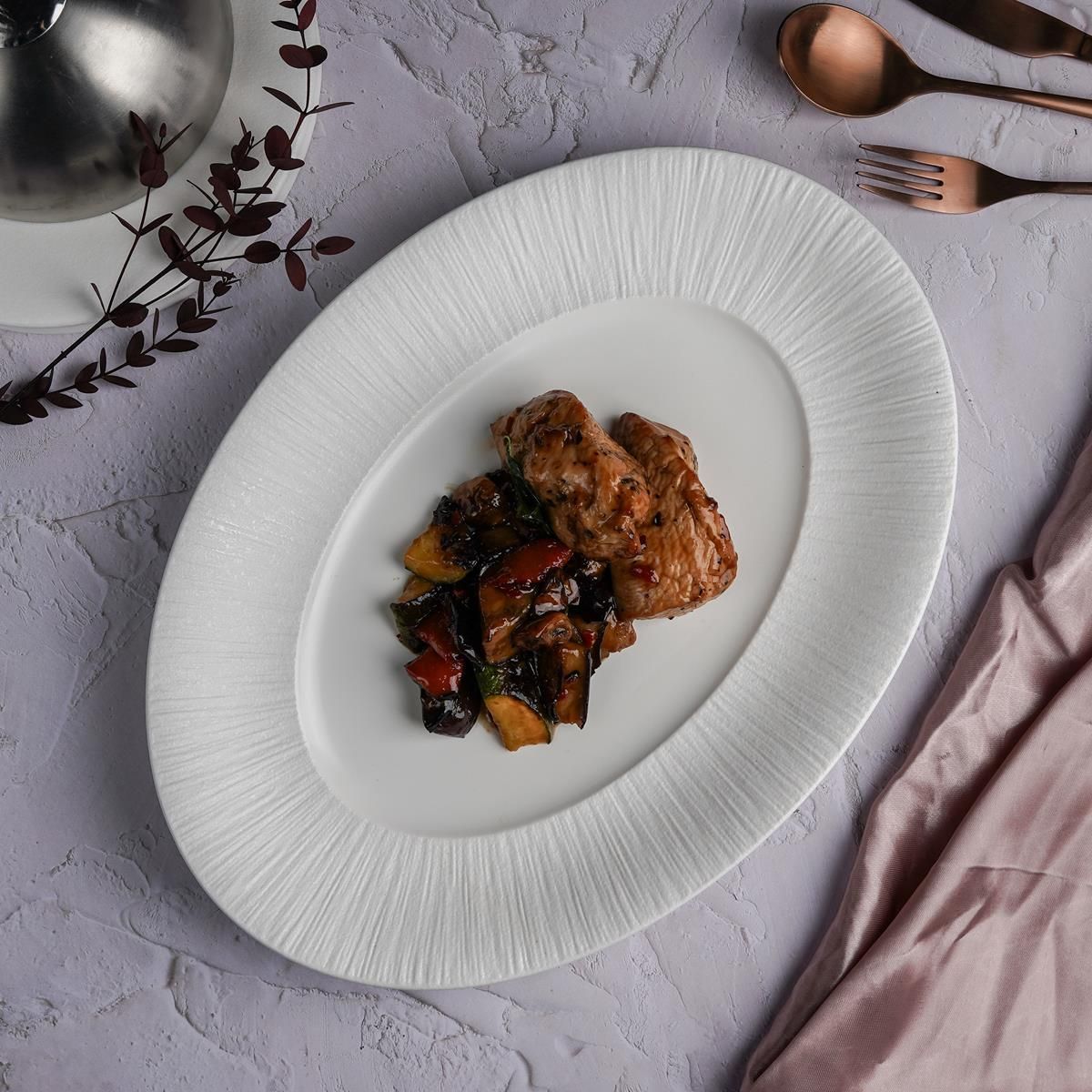 Блюдо овальное 36.8*26.8*4 см,серия "Frost White Moon",  P.L. - Proff Cuisine