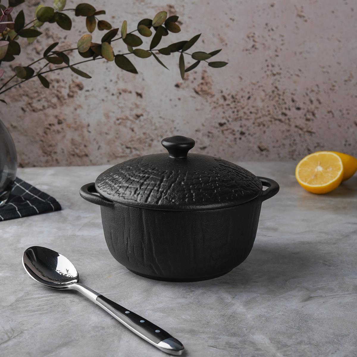 Бульонная чашка с крышкой d=14 см, h=7см , 600мл, серия "Black Raw Wood"  P.L. - ProffCuisine