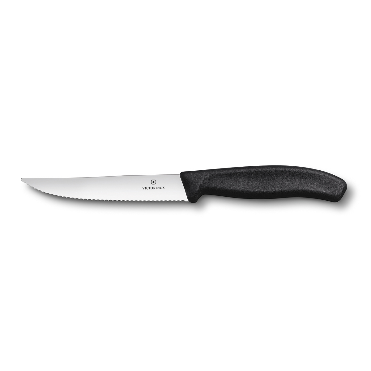 Нож для стейка 12 см,волнистое лезвие.черный.Victorinox в блистере (2шт)