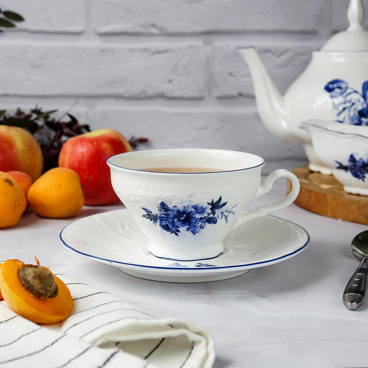 Чайная пара 220 мл,коллекция "Blue Flower"  P.L. Proff Cuisine