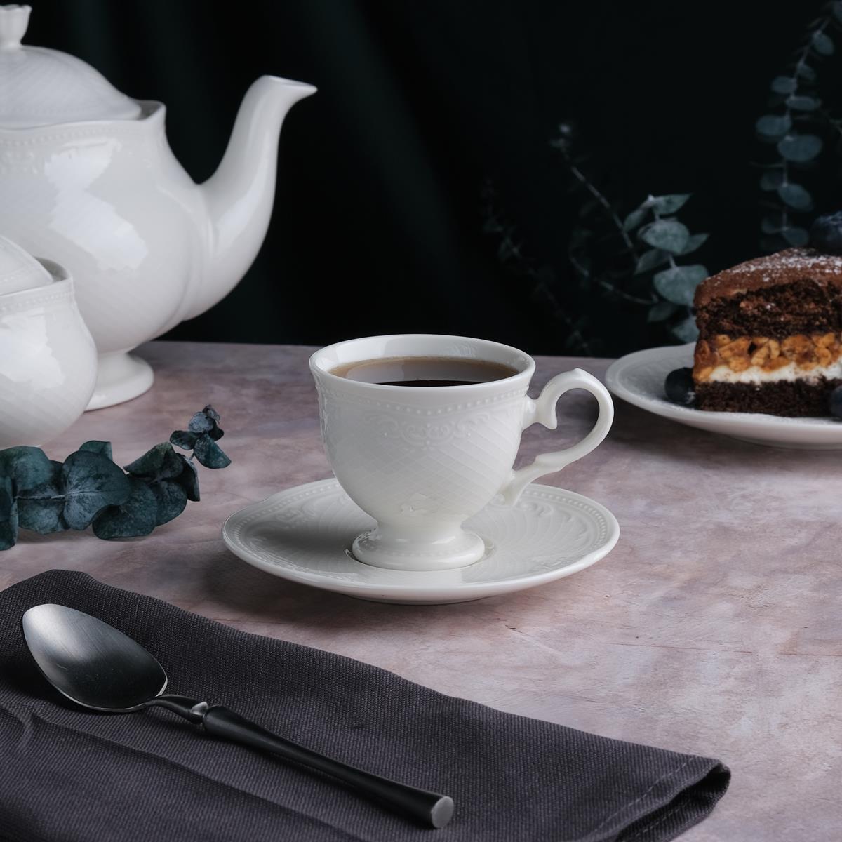 Кофейная пара 100 мл, фарфор, Aristocrat, Noble