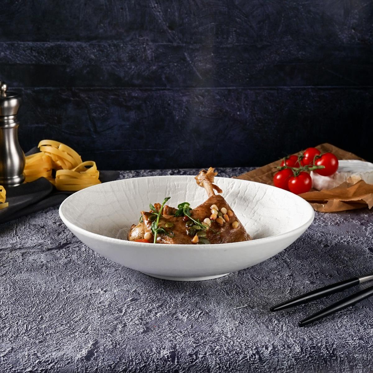 Тарелка для салата d=24см, h=5,7cм, 1000 мл, серия "White Raw Wood"  P.L. - ProffCuisine