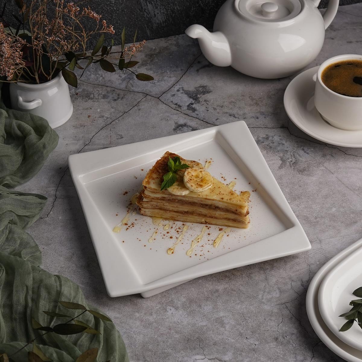 Тарелка квадратная со смещенным дном 20,8*20,8 см, P.L. Proff Cuisine