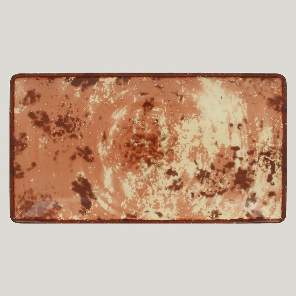Тарелка RAK Porcelain Peppery прямоугольная плоская 33,5*18 см, красный цвет
