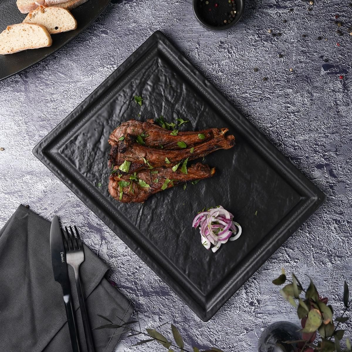 Блюдо для стейка  Black Raw Stellar 33*24*1,7 см, P.L. Proff Cuisine