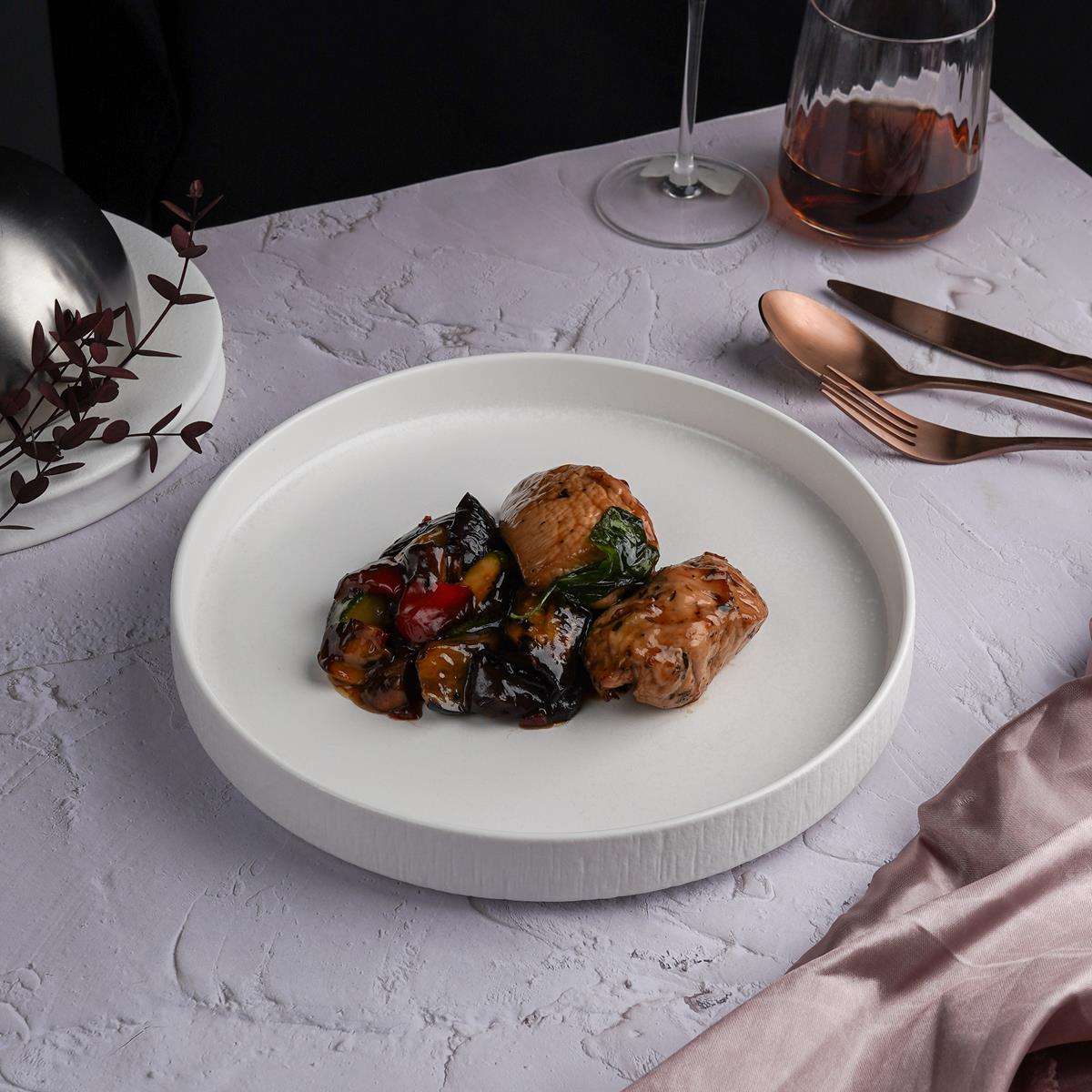 Тарелка с бортом, d=25 см, h=3.5см, серия "Frost White Moon",  P.L. - Proff Cuisine