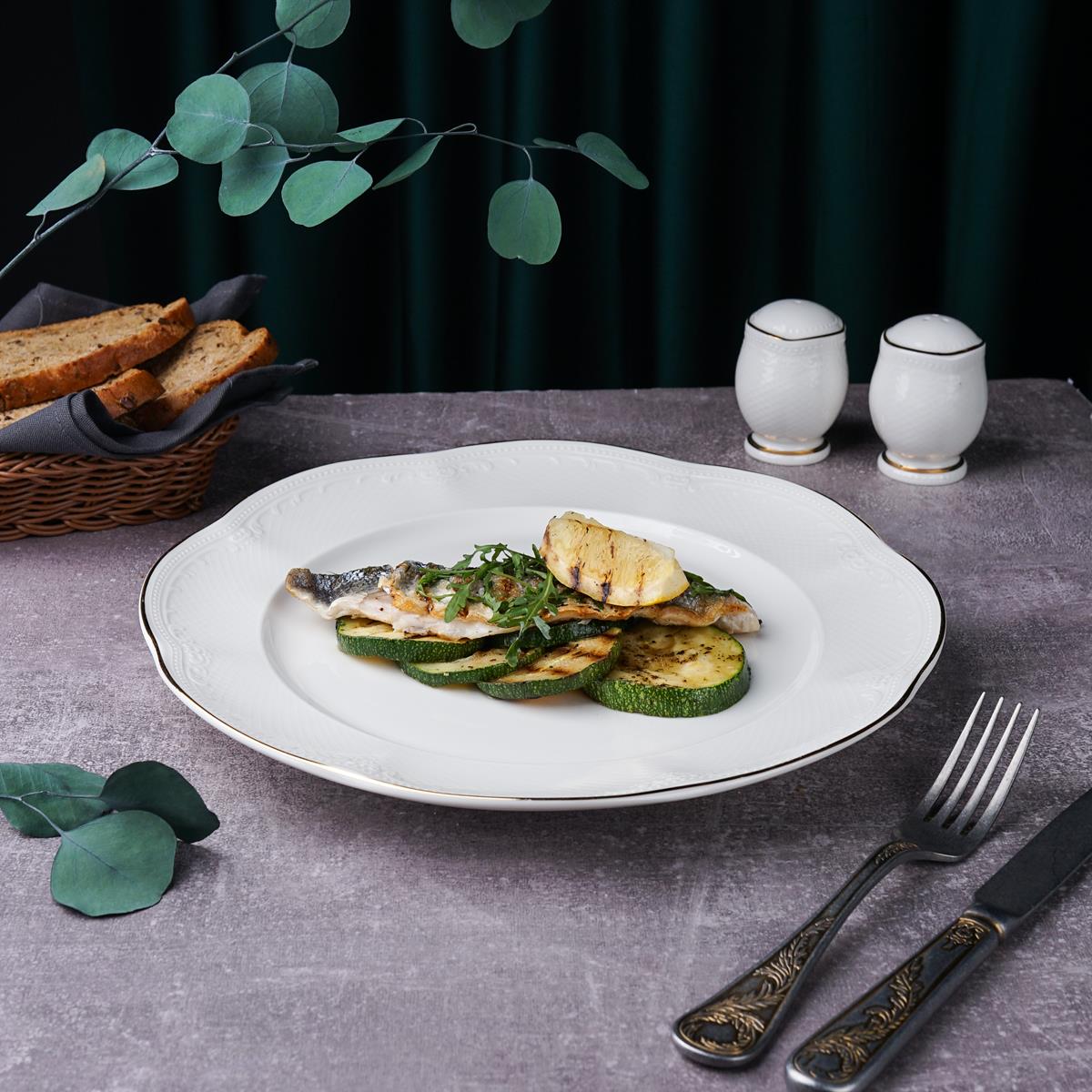 Тарелка 30 см, фарфор, "Aristocrat-Gold". Noble