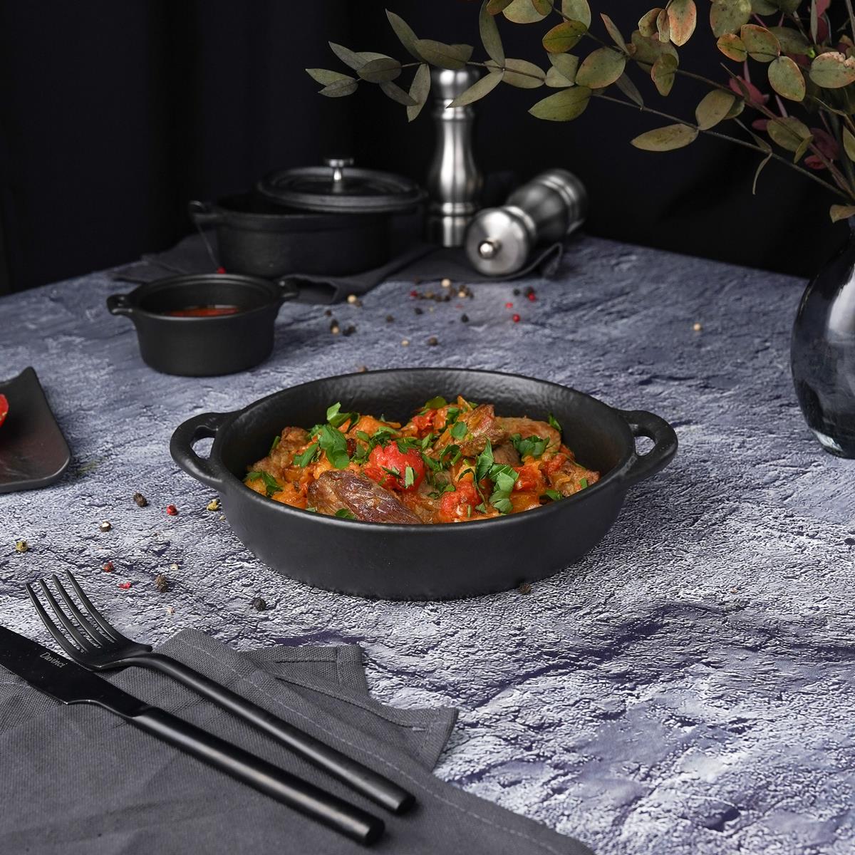 Блюдо  Black Raw Steller для подачи и запекания 700 мл, 18*22*4 см, P.L. Proff Cuisine