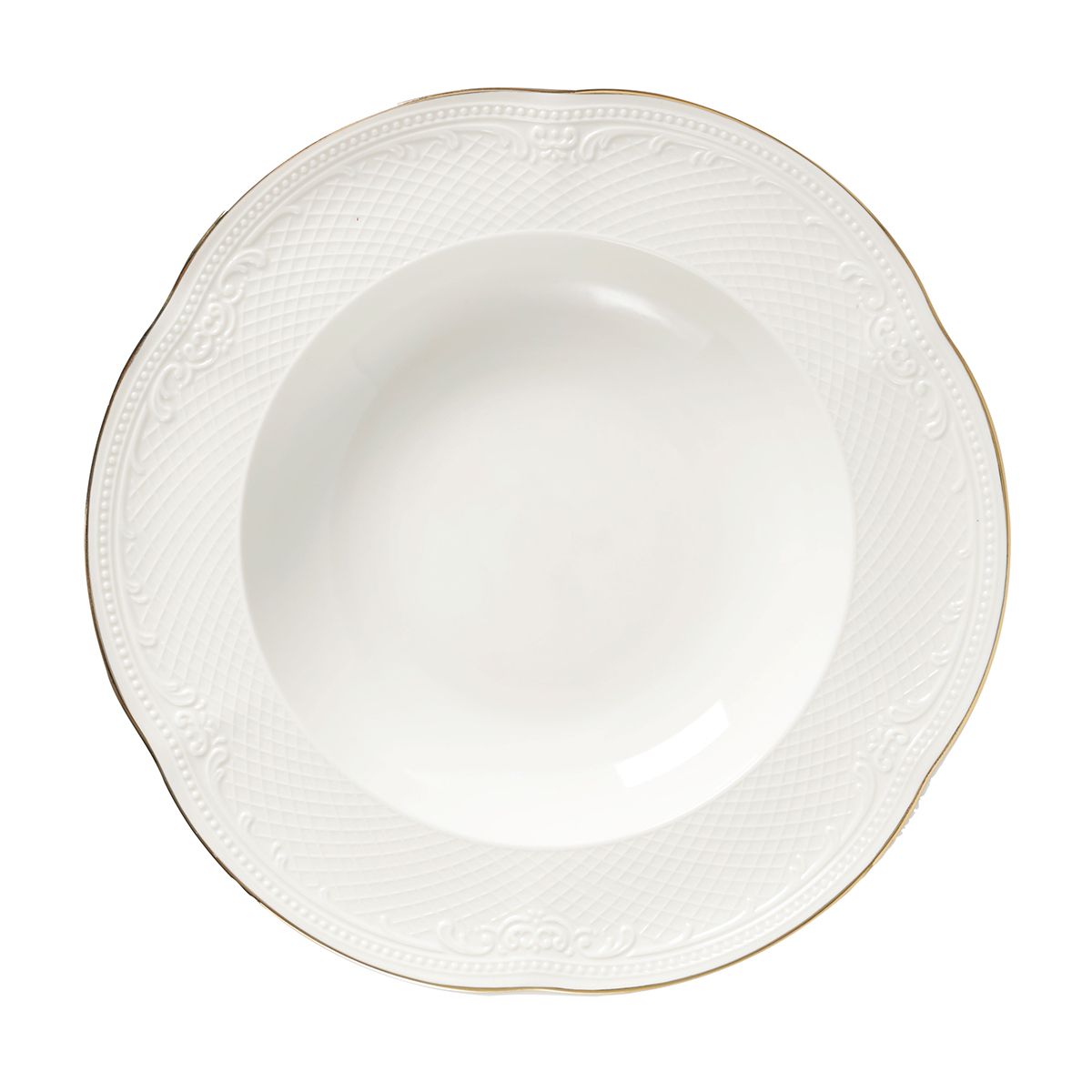 Тарелка глубокая 23 см, фарфор, "Aristocrat-Gold". Noble
