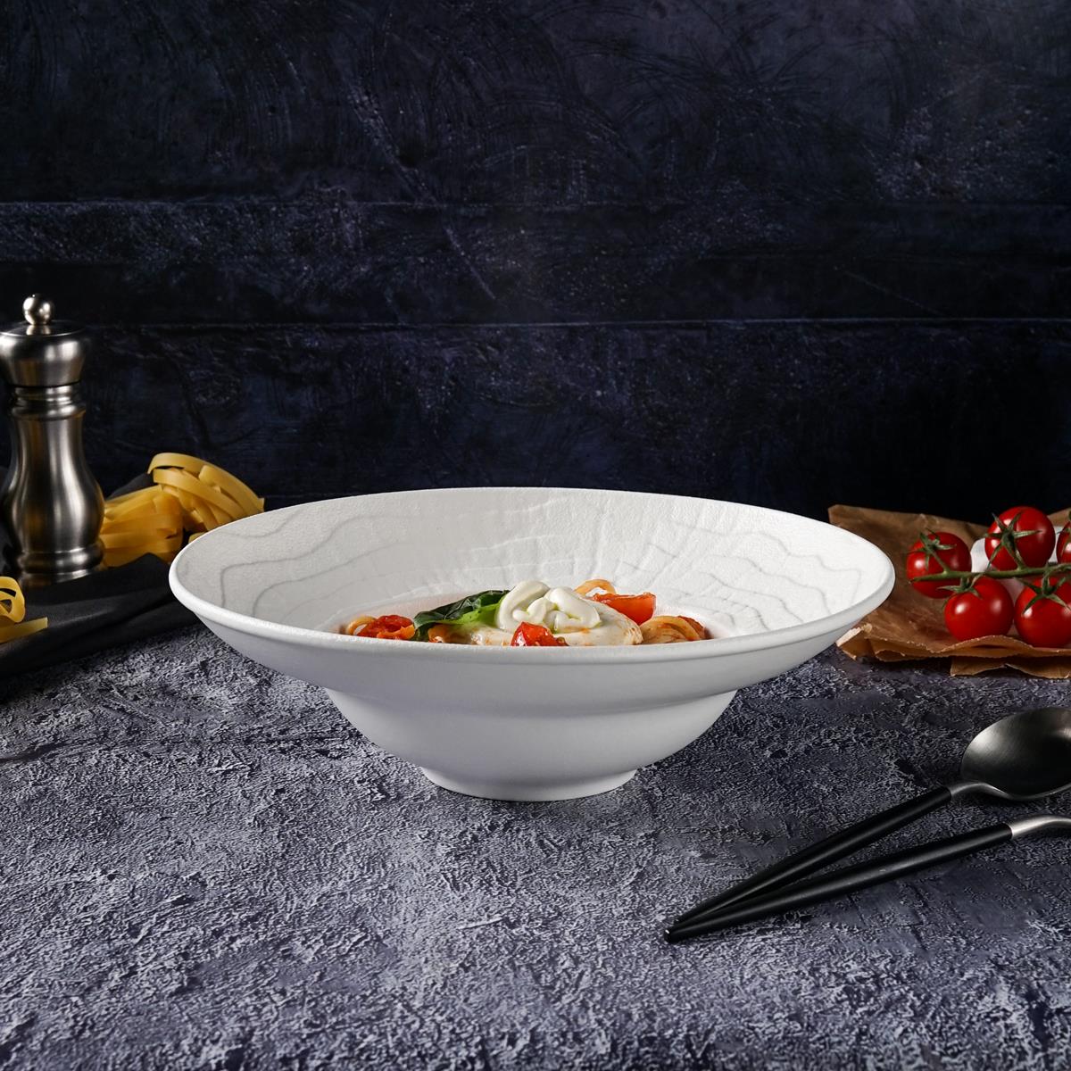 Тарелка для пасты,супа,салата d=25см, h=7,5 cм, 350 мл, серия "White Raw Wood"  P.L. - ProffCuisine