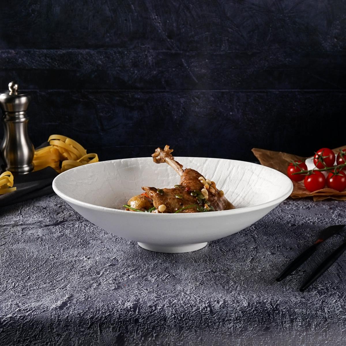 Тарелка для салата d=25см, h=7cм, 1300 мл, серия "White Raw Wood"  P.L. - ProffCuisine