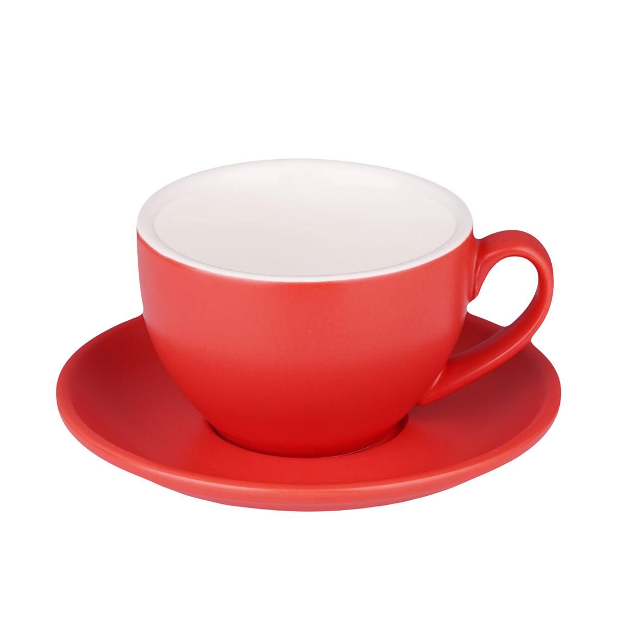Кофейно-чайная пара Barista (Бариста) 200 мл,красный-матовый цвет, P.L.
