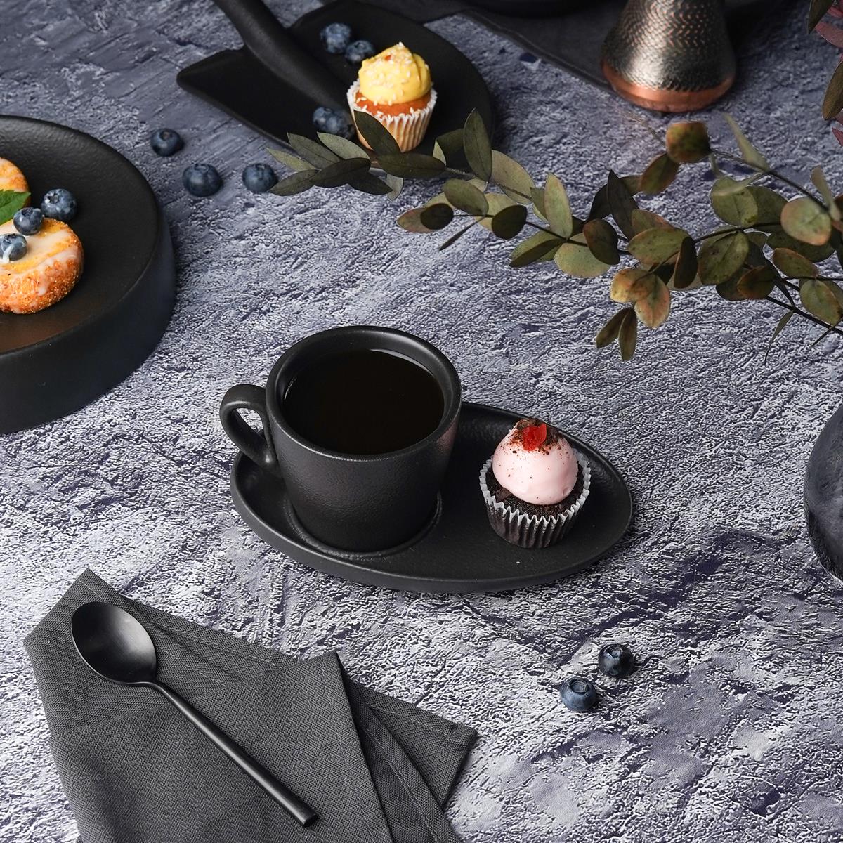 Чашка с блюдцем  Black Raw Stellar Cappuccino 175 мл, P.L. Proff Cuisine