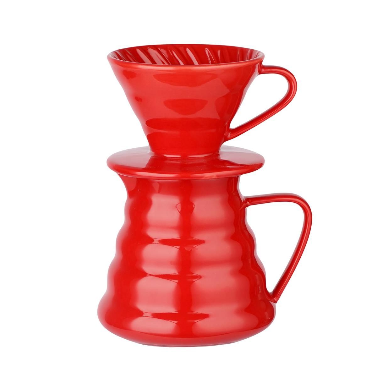 Сет-кофе дриппер на 2-4 чашки+кофейник 520 мл,керамика, P.L. Proff Coffee