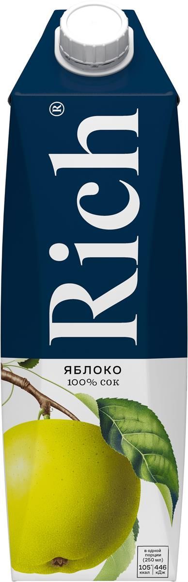 Сок Яблочный "РИЧ",тетрапак,1000 мл,(упаковка 12 шт)