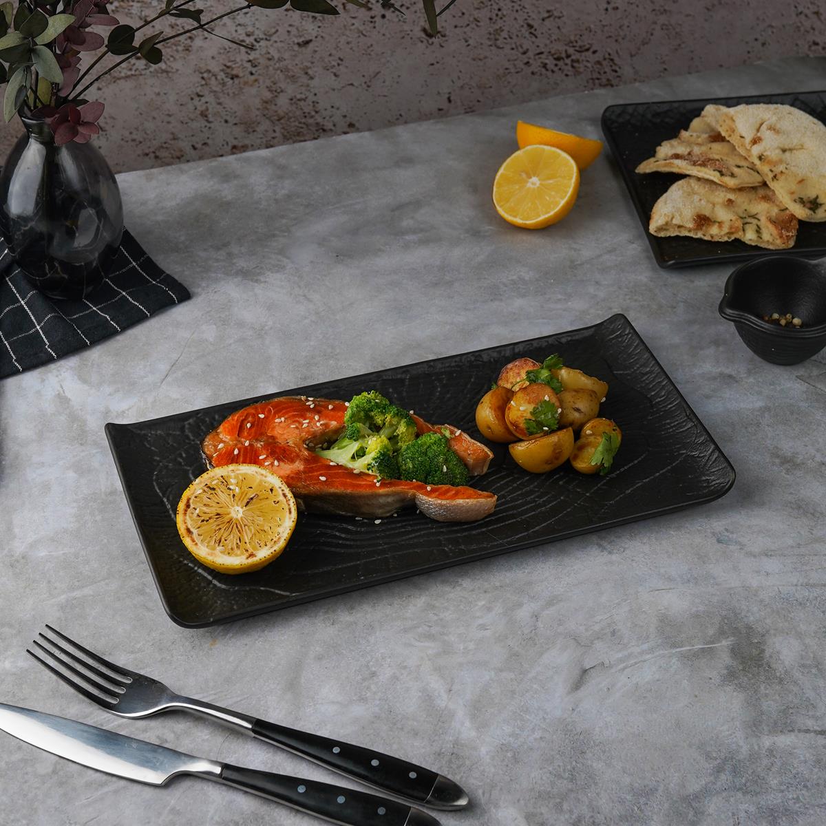 Блюдо прямоугольное d=29,5*14,8см,серия "Black Raw Wood"  P.L. - ProffCuisine