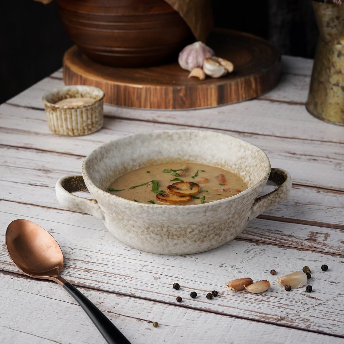 Бульонница с двумя ручками l=16 w=15 h=5.7 см "Brown Spider Silk" / "Stockholm" P.L.-ProffCuisine
