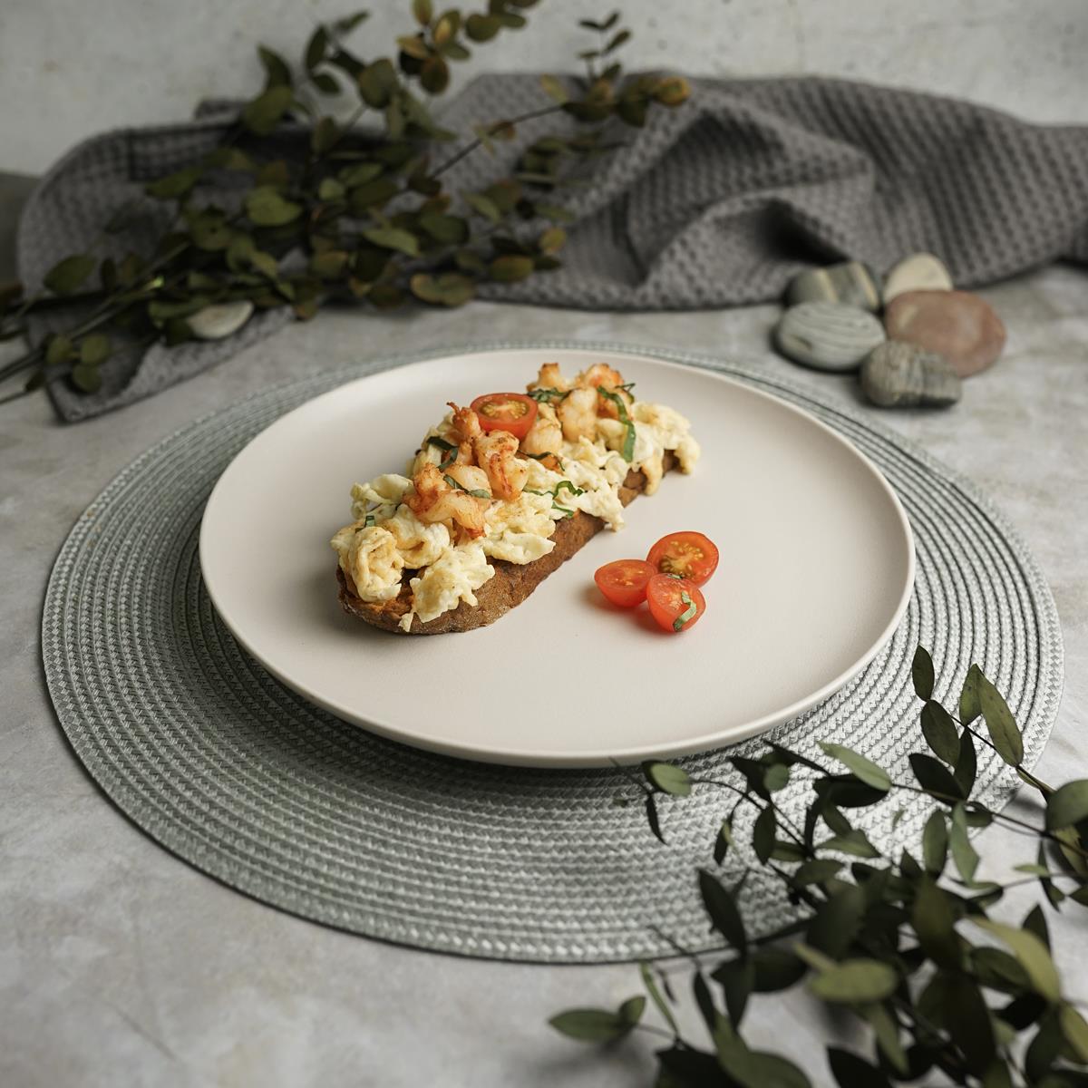 Тарелка с бортом d=25,5 cм,фарфор "NOBLE" серия "Fine Plus-Light Grey"